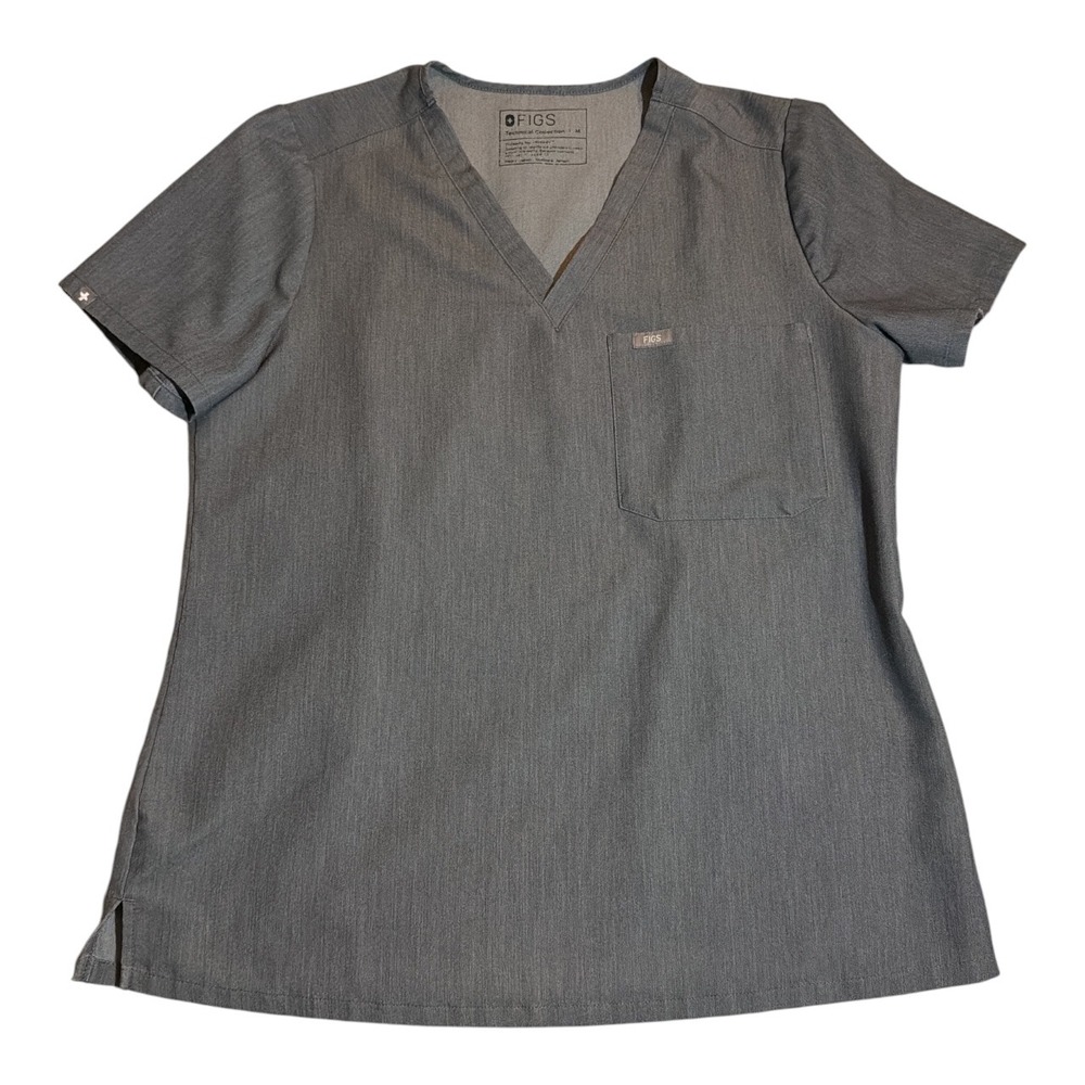 Figs scrubs set nurse uniform top and pants jogger short sleeve gray teal medium - Picture 2 of 11